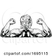 Back Muscles Bodybuilder Strong Arms Concept by AtStockIllustration
