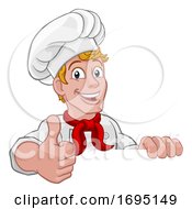 Poster, Art Print Of Chef Cook Baker Thumbs Up Cartoon Character