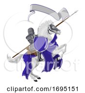 Medieval Joust Knight On Horse by AtStockIllustration