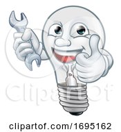 Poster, Art Print Of Light Bulb Cartoon Character Lightbulb Mascot