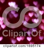 Poster, Art Print Of Valentines Day Background With A Bokeh Hearts Design