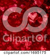 Poster, Art Print Of Valentines Day Background With Grunge Hearts Design