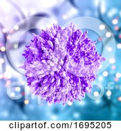 Poster, Art Print Of 3d Medical Background With Abstract Virus Cell