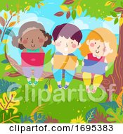Poster, Art Print Of Kids Tree Branch Laptop Tablet Illustration