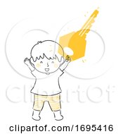 Poster, Art Print Of Kid Boy Hold Key Illustration