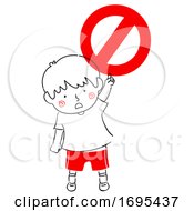 Poster, Art Print Of Kid Boy Safety Symbol No Illustration