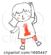 Poster, Art Print Of Kid Girl Number Illustration