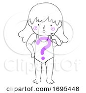 Kid Girl Question Mark Body Illustration