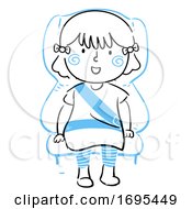Kid Girl Safety Seat Belt Illustration