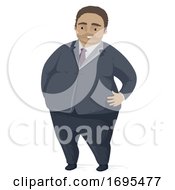 Poster, Art Print Of Man Fat Black Suit Illustration