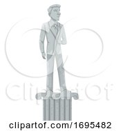 Man Hero Statue Illustration by BNP Design Studio