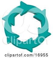 Environmental Clipart Illustration Image Of A Blue Circle Of Water Arrows Moving In A Clockwise Motion Symbolizing Recycling Saving Water Materials Or Energy by djart
