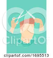 Poster, Art Print Of Man Haircut Scissors Comb Illustration