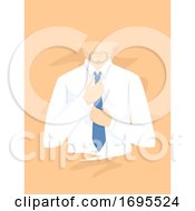 Man Wearing Necktie Illustration