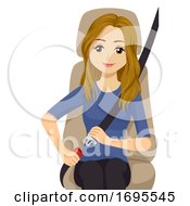 Poster, Art Print Of Teen Girl Safety Seat Belt Illustration