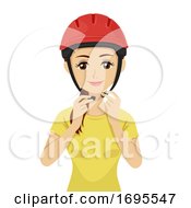 Poster, Art Print Of Teen Girl Wear Safety Helmet Illustration