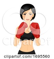 Girl Boxer Pose Illustration