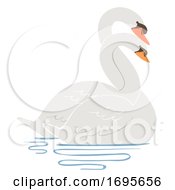 Poster, Art Print Of Swan Entwine Neck Courting Illustration
