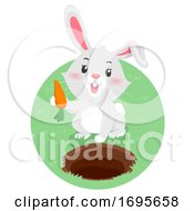 Poster, Art Print Of Rabbit Underground Carrot Illustration