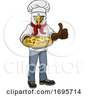 Poster, Art Print Of Eagle Pizza Chef Cartoon Restaurant Mascot