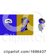 Poster, Art Print Of Vector Abstract Logo Design Templates In Trendy Minimal Style Of Female Portrait With Beautiful Woman Face And Flowers Elegant Emblem For Makeup Artist Beauty Clinic Or Fashion Studio