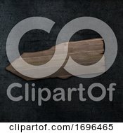 Poster, Art Print Of 3d Grunge Style Wooden Sign On A Dark Concrete Texture