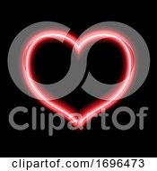 Glowing Neon Heart Design For Valentines Day