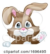 Easter Bunny Rabbit Cartoon Sign