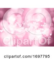 Poster, Art Print Of Pink Bokeh Hearts Valentines Day Background