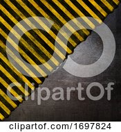 Poster, Art Print Of Grunge Metal Texture On A Yellow And Black Striped Background