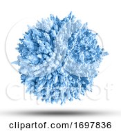 3D Detailed Abstract Virus Cell On White Background