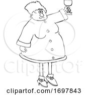 Cartoon Mrs Claus Toasting by djart