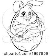 Poster, Art Print Of Easter Bunny Rabbit Breaking Out Of Chocolate Egg