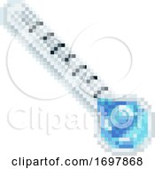Poster, Art Print Of Cold Thermometer Pixel Art Icon