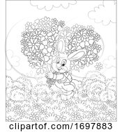 Poster, Art Print Of Rabbit Carrying A Heart Of Flowers
