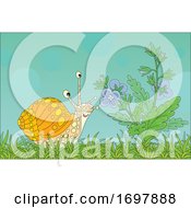Poster, Art Print Of Spring Time Snail By Flowers