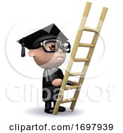 3d Graduate Climbs A Ladder by Steve Young