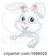 Poster, Art Print Of Easter Bunny Rabbit Cartoon Sign