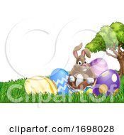 Easter Bunny Rabbit Breaking Out Of Egg Cartoon by AtStockIllustration