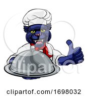 Poster, Art Print Of Panther Chef Mascot Sign Cartoon Character