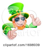 Poster, Art Print Of Leprechaun St Patricks Day Cartoon Sunglasses Sign