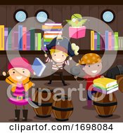 Poster, Art Print Of Kids Pirate Library Discovery Illustration