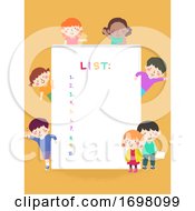 Poster, Art Print Of Kids Paper List Illustration