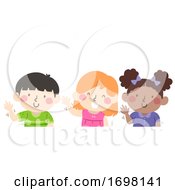 Poster, Art Print Of Kids Wave With Your Right Hand Illustration