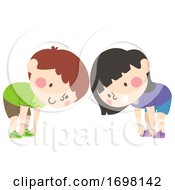 Poster, Art Print Of Kids Touch Your Toes Illustration