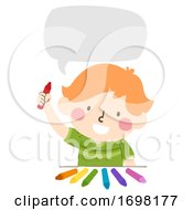 Poster, Art Print Of Kid Boy Colors Speech Bubble Illustration