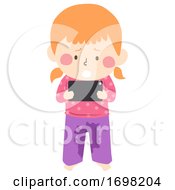 Kid Girl Cant Stop Playing Cellphone Pee by BNP Design Studio