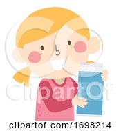Poster, Art Print Of Kid Girl Liter Container Quantities Illustration