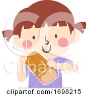 Poster, Art Print Of Kid Girl Loaf Container Quantities Illustration