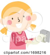 Poster, Art Print Of Kid Girl Roll Container Quantities Illustration